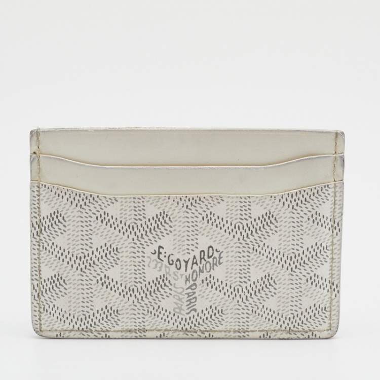 مملوكة مسبقًا Goyard White Goyardine Coated Canvas And Leather Saint Sulpice Card Holder