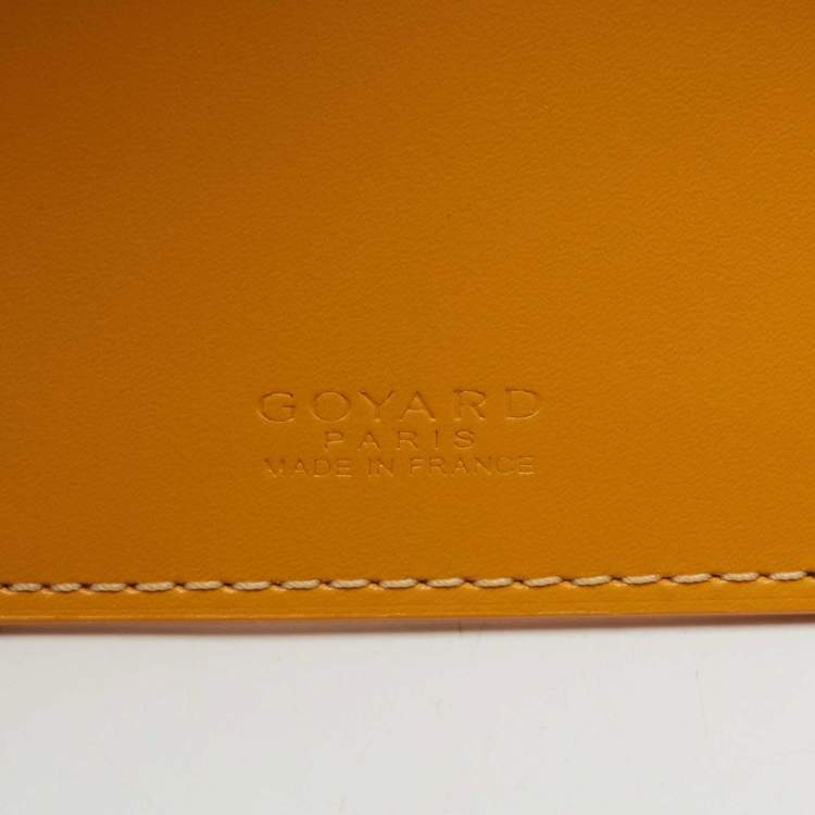Pre Owned Goyard Yellow Goyardine Coated Canvas Victoire Companion Bifold Wallet