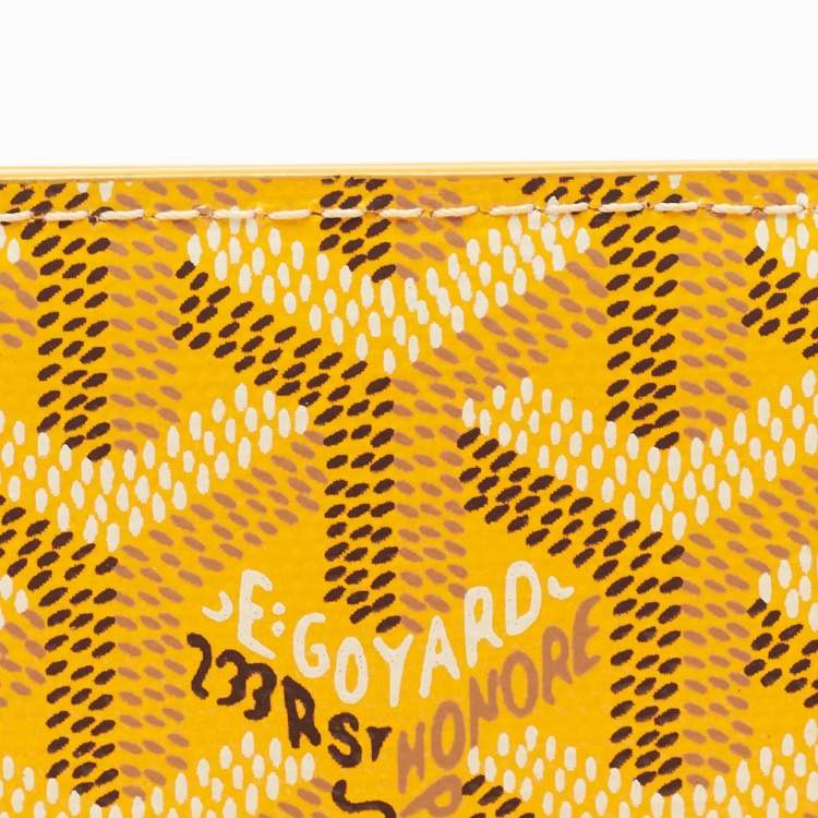 Pre Owned Goyard Yellow Goyardine Coated Canvas Victoire Companion Bifold Wallet