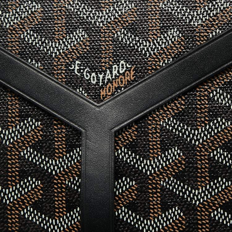 Pre Owned Goyard Black Goyardine Coated Canvas and Leather Minaudière Trunk Bag