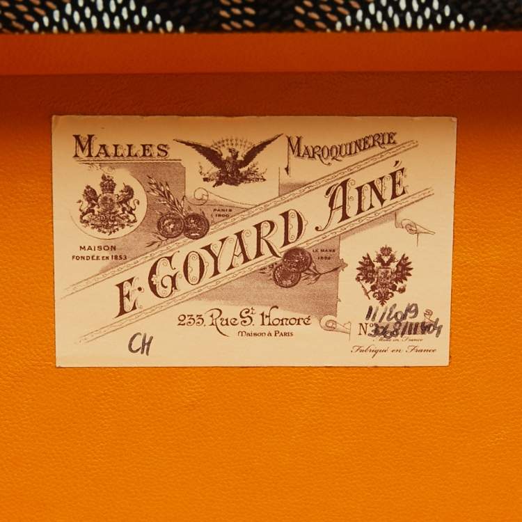 Pre Owned Goyard Black Goyardine Coated Canvas and Leather Minaudière Trunk Bag