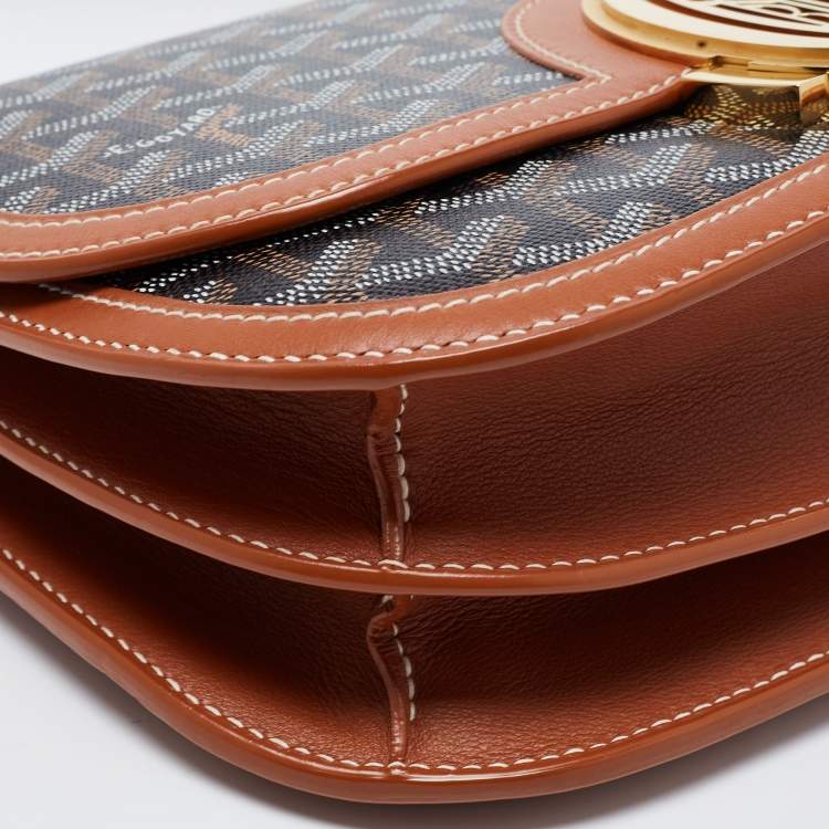 Pre Owned Goyard Brown Goyardine Coated Canvas and Leather 233 PM Shoulder Bag