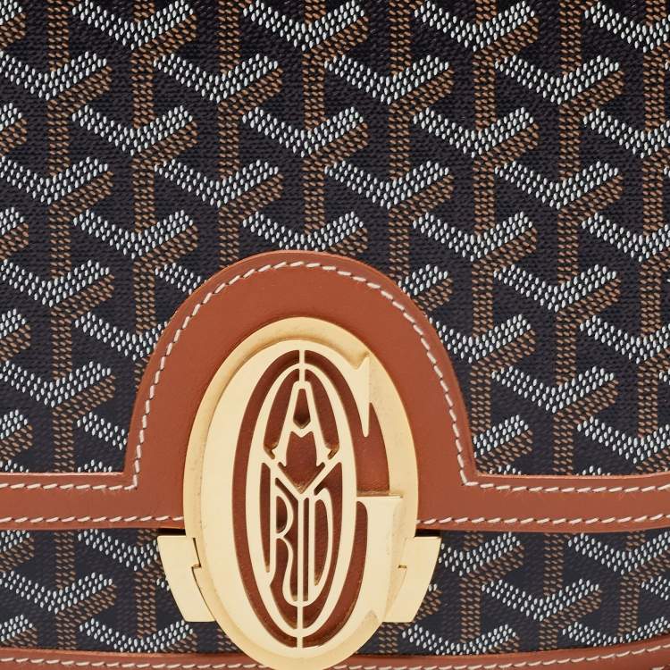 Pre Owned Goyard Brown Goyardine Coated Canvas and Leather 233 PM Shoulder Bag