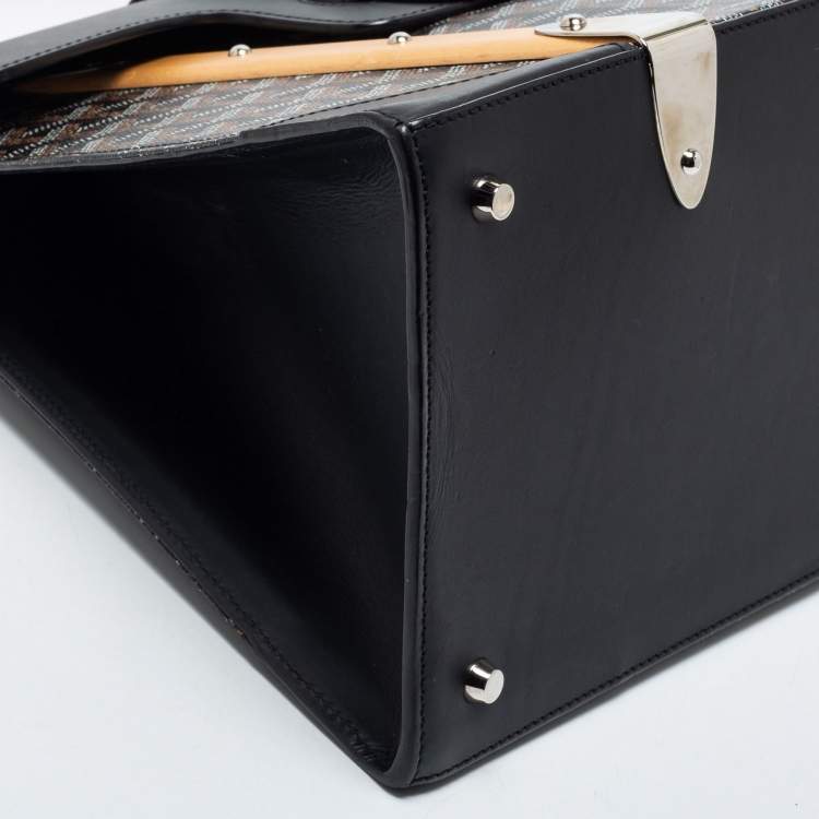 Pre Owned Goyard Black Goyardine Coated Canvas and Leather Saigon MM Top Handle Bag