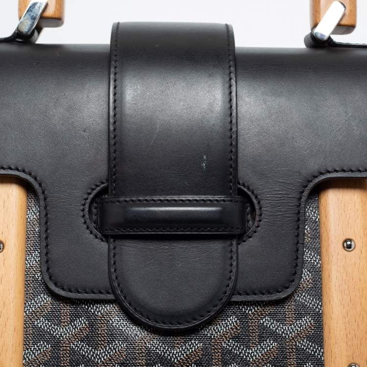 Pre Owned Goyard Black Goyardine Coated Canvas and Leather Saigon MM Top Handle Bag