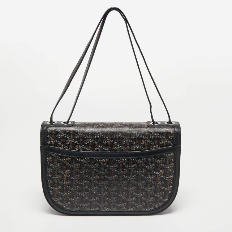 Pre Owned Goyard Black Goyardine Coated Canvas and Leather 223 PM Shoulder Bag