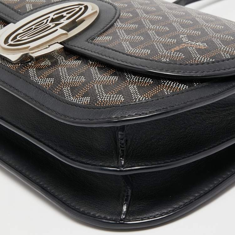 Pre Owned Goyard Black Goyardine Coated Canvas and Leather 223 PM Shoulder Bag