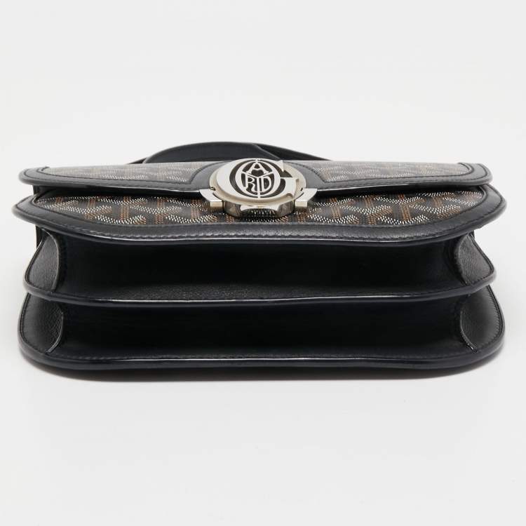 Pre Owned Goyard Black Goyardine Coated Canvas and Leather 223 PM Shoulder Bag