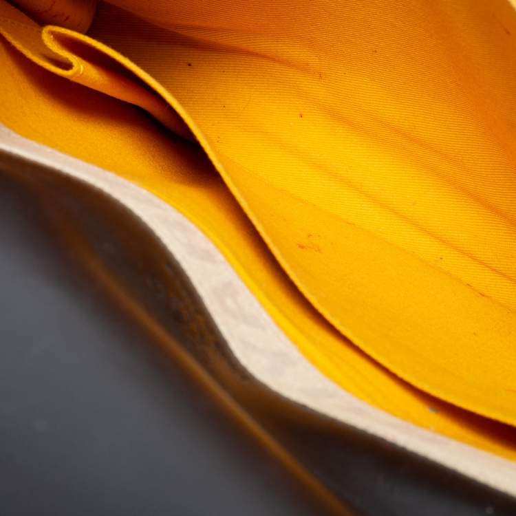 Pre Owned Goyard Black Goyardine Coated Canvas Monte Carlo Bois Clutch