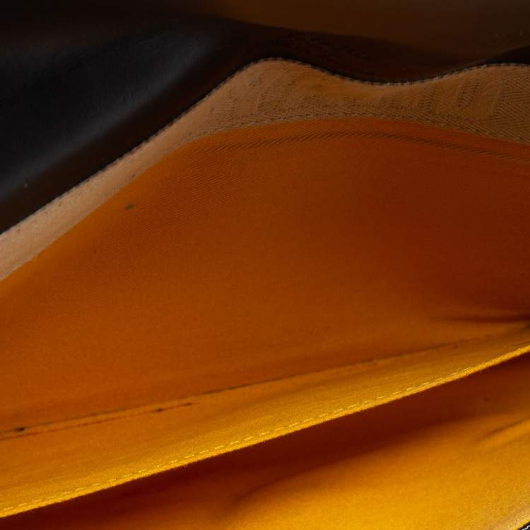 Pre Owned Goyard Black Goyardine Coated Canvas Monte Carlo Bois Clutch