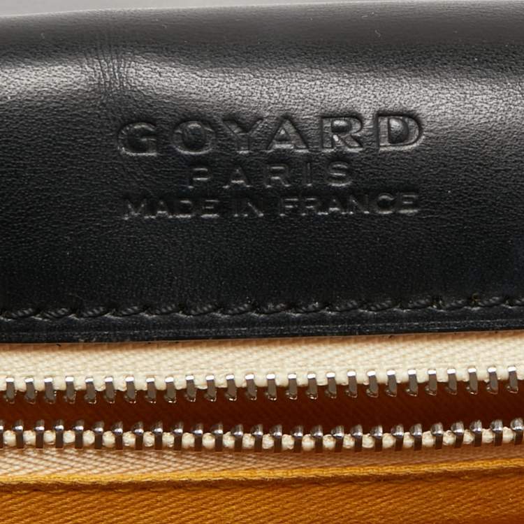 Pre Owned Goyard Black Goyardine Coated Canvas and Leather Belvedere MM Saddle Bag