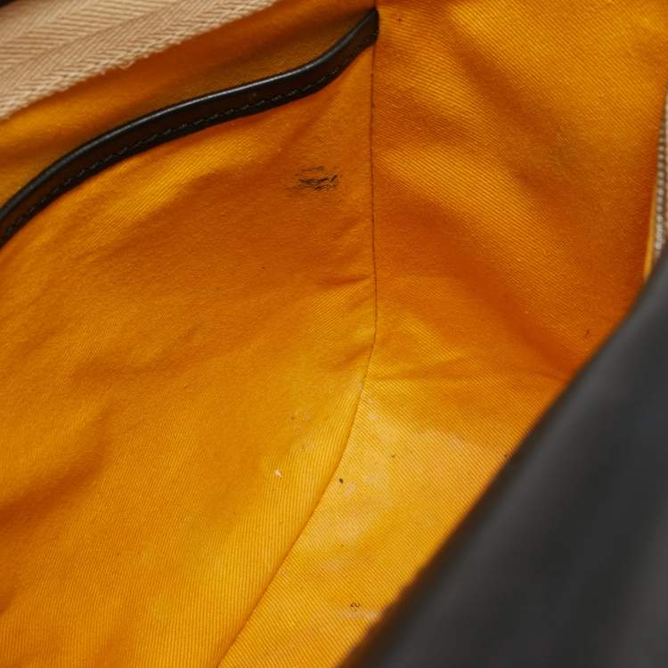 Pre Owned Goyard Black Goyardine Coated Canvas and Leather Belvedere MM Saddle Bag