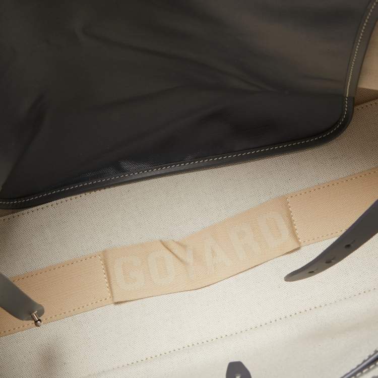 Pre Owned Goyard Grey Goyardine Coated Canvas and Leather Bellechasse PM Tote