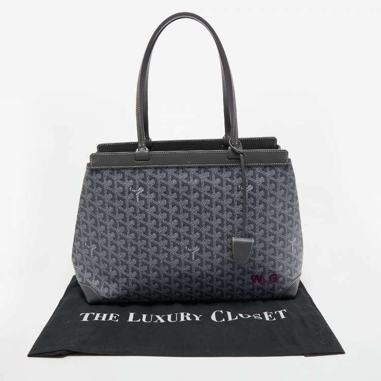 Pre Owned Goyard Grey Goyardine Coated Canvas and Leather Bellechasse PM Tote