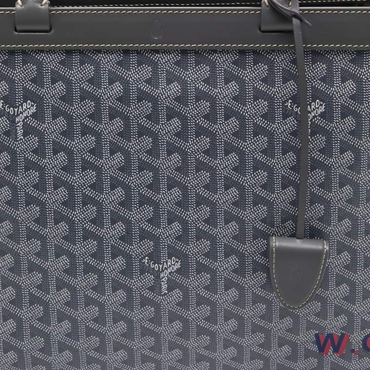 Pre Owned Goyard Grey Goyardine Coated Canvas and Leather Bellechasse PM Tote