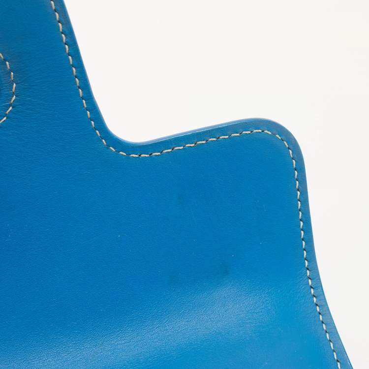 Pre Owned Goyard Blue Goyardine Coated Canvas and Leather Saigon PM Top Handle Bag