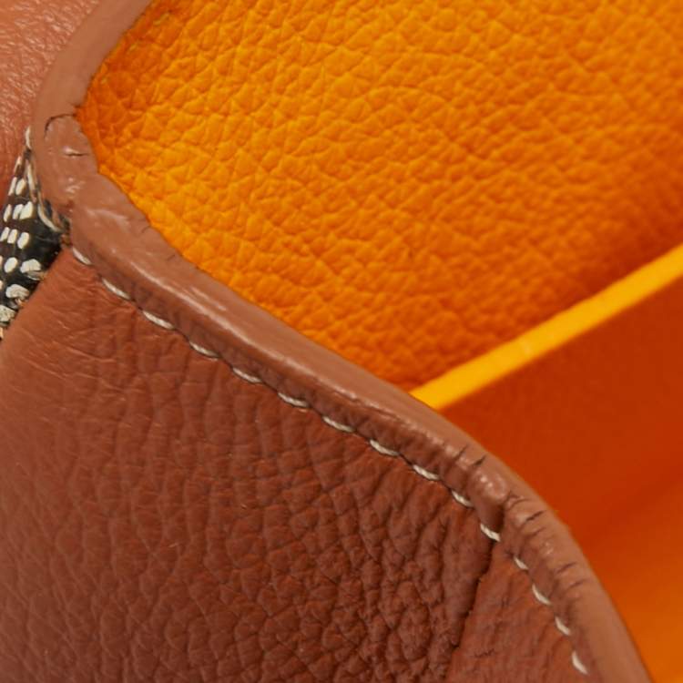 Pre Owned Goyard Tan/Brown Goyardine Coated Canvas And Leather Mini Saigon Top Handle Bag