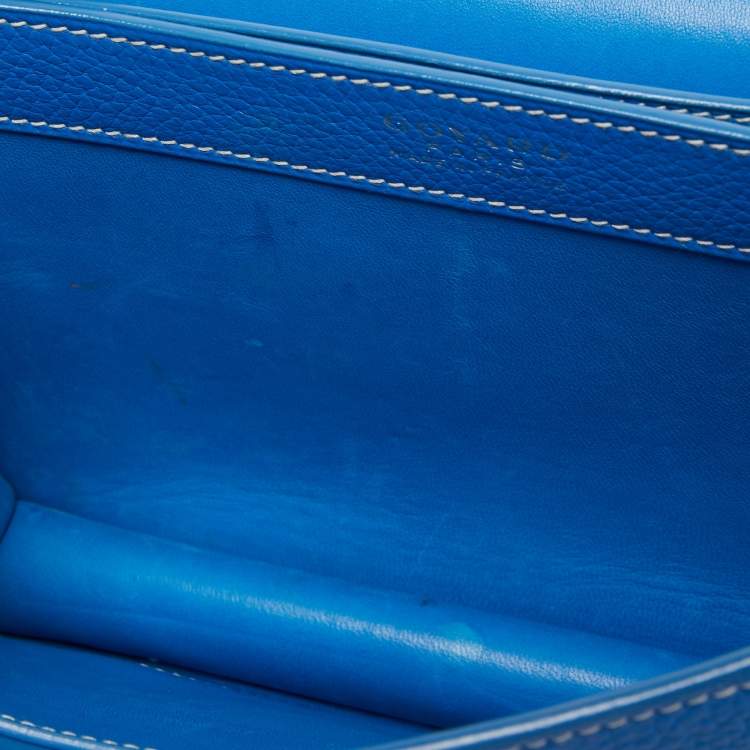 Pre Owned Goyard Blue Ciel Leather 233 Shoulder Bag