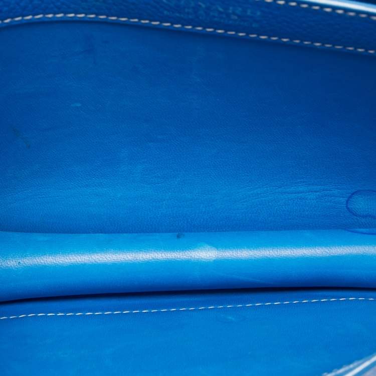 Pre Owned Goyard Blue Ciel Leather 233 Shoulder Bag