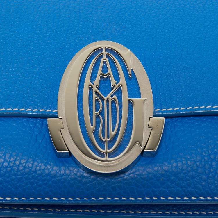 Pre Owned Goyard Blue Ciel Leather 233 Shoulder Bag