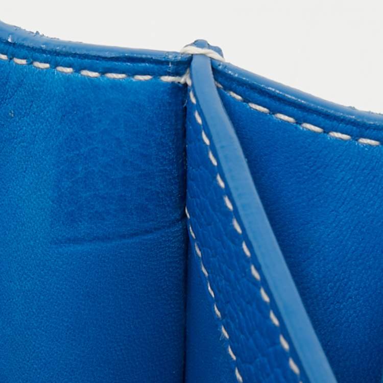 Pre Owned Goyard Blue Ciel Leather 233 Shoulder Bag