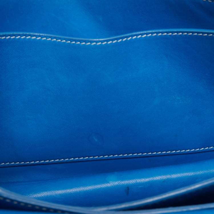 Pre Owned Goyard Blue Ciel Leather 233 Shoulder Bag