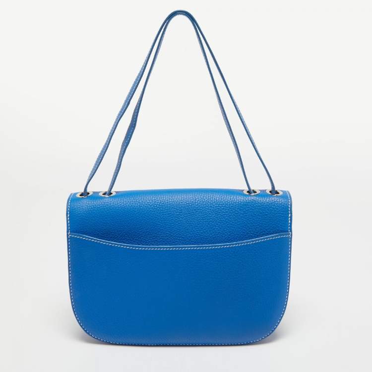 Pre Owned Goyard Blue Ciel Leather 233 Shoulder Bag