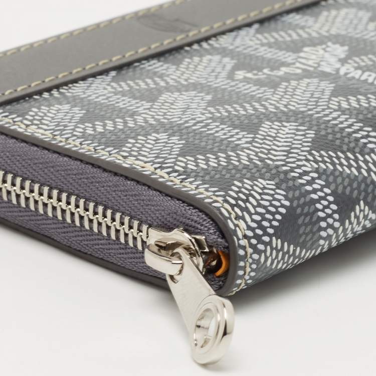 Pre Owned Goyard Grey Goyardine Coated Canvas Coin Purse