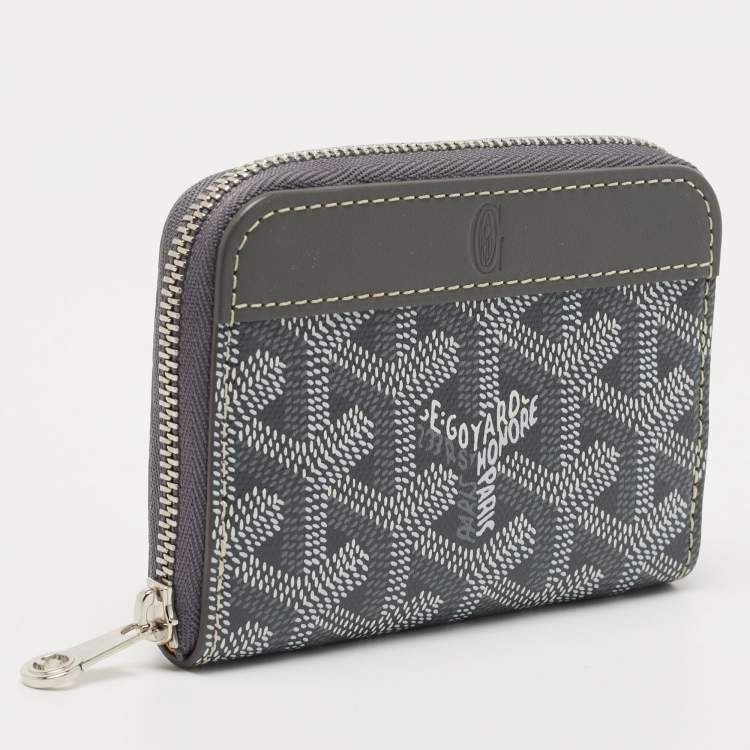 Pre Owned Goyard Grey Goyardine Coated Canvas Coin Purse