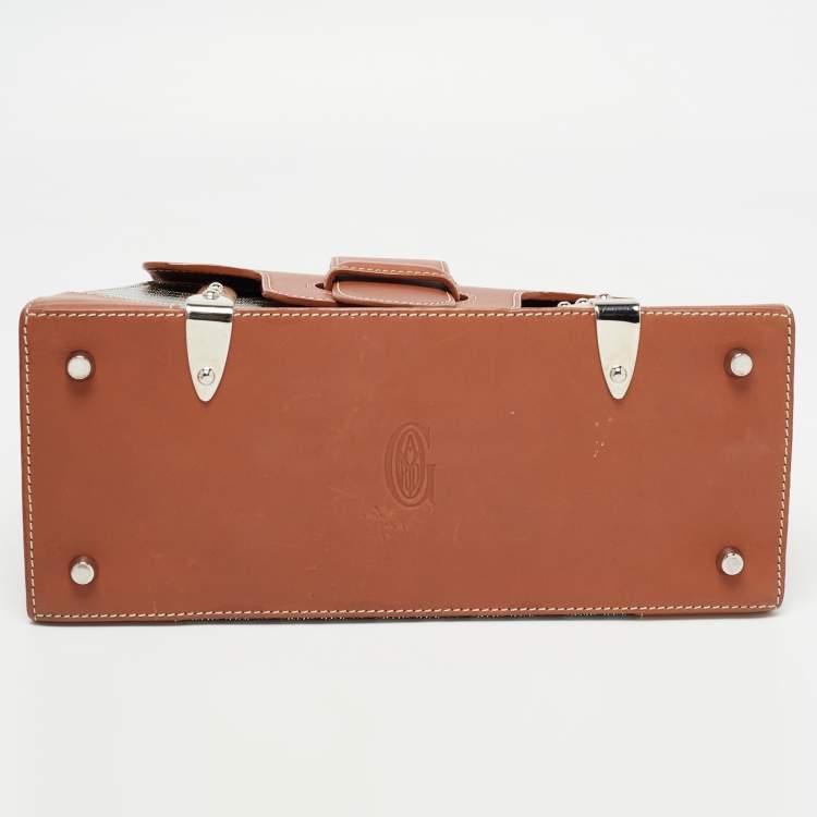 Pre Owned Goyard Brown Coated Canvas and Leather PM Saigon Top Handle Bag