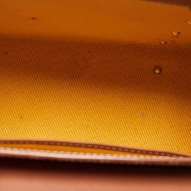 Pre Owned Goyard Brown Coated Canvas and Leather PM Saigon Top Handle Bag