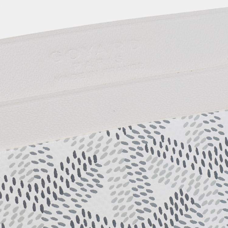 مملوكة مسبقًا Goyard White Goyardine Coated Canvas and Leather Saint Sulpice Card Holder