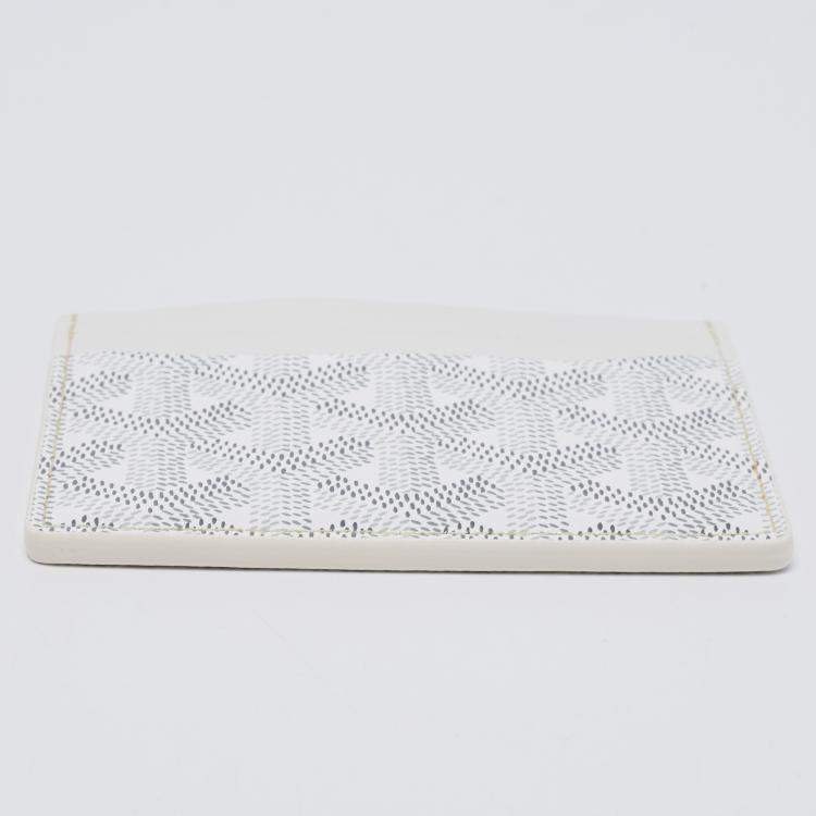مملوكة مسبقًا Goyard White Goyardine Coated Canvas and Leather Saint Sulpice Card Holder