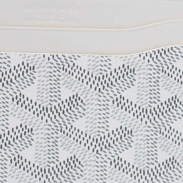 مملوكة مسبقًا Goyard White Goyardine Coated Canvas and Leather Saint Sulpice Card Holder