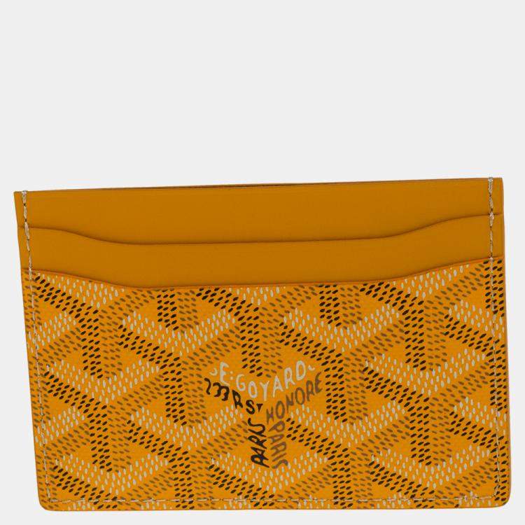 Pre Owned Goyard Yellow Goyardine Coated Canvas and Leather Saint Sulpice Card Holder