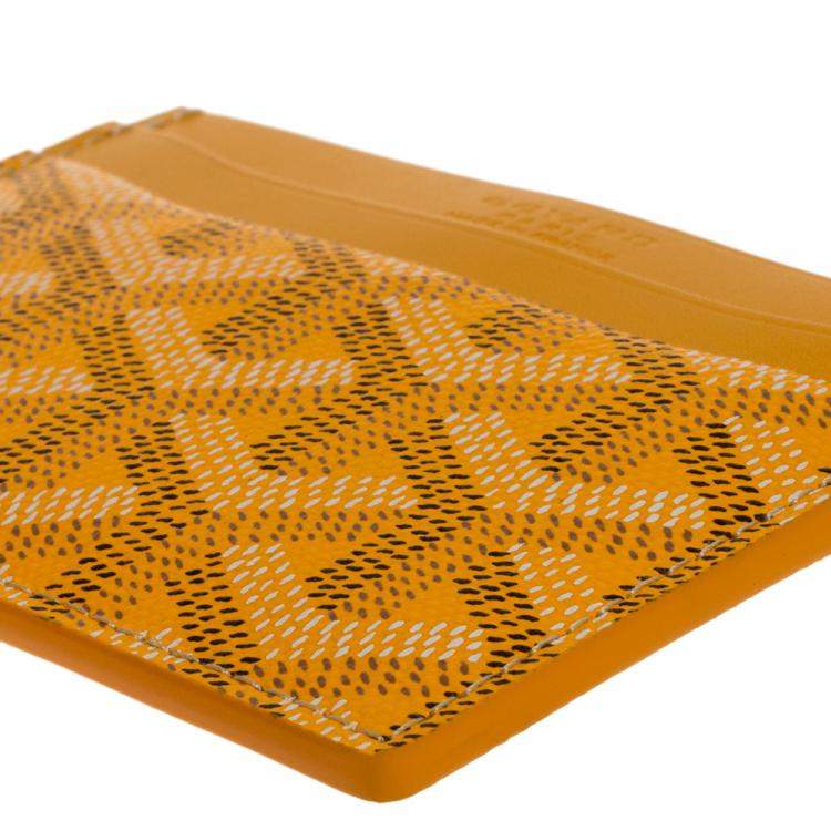 Pre Owned Goyard Yellow Goyardine Coated Canvas and Leather Saint Sulpice Card Holder