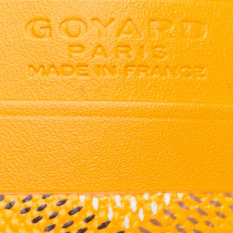 Pre Owned Goyard Yellow Goyardine Coated Canvas and Leather Saint Sulpice Card Holder