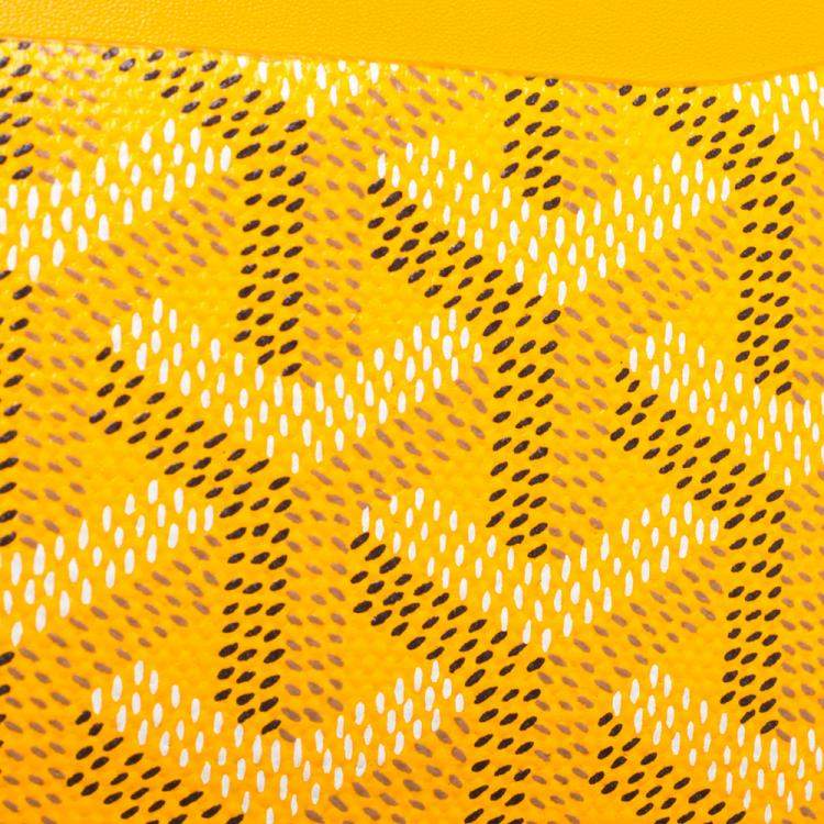 Pre Owned Goyard Yellow Goyardine Coated Canvas and Leather Saint Sulpice Card Holder