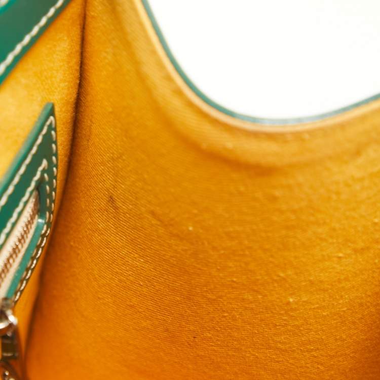 Pre Owned Goyard Green Coated Canvas and Leather PM Saigon Top Handle Bag