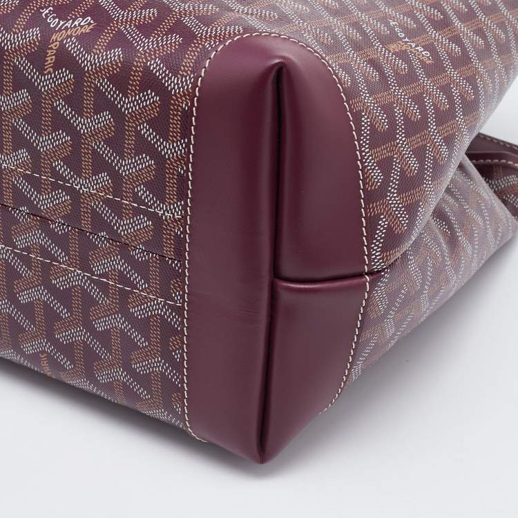 Pre Owned Goyard Burgundy Goyardine Coated Canvas and Leather Bellechasse PM Tote