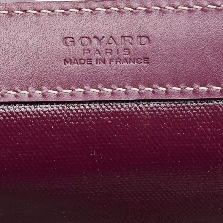 Pre Owned Goyard Burgundy Goyardine Coated Canvas and Leather Bellechasse PM Tote