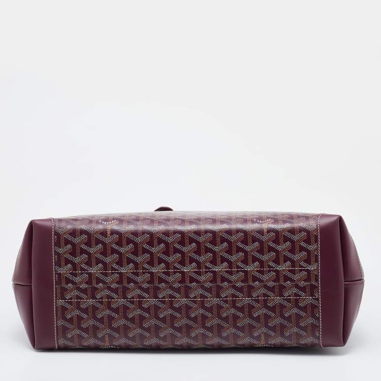 Pre Owned Goyard Burgundy Goyardine Coated Canvas and Leather Bellechasse PM Tote