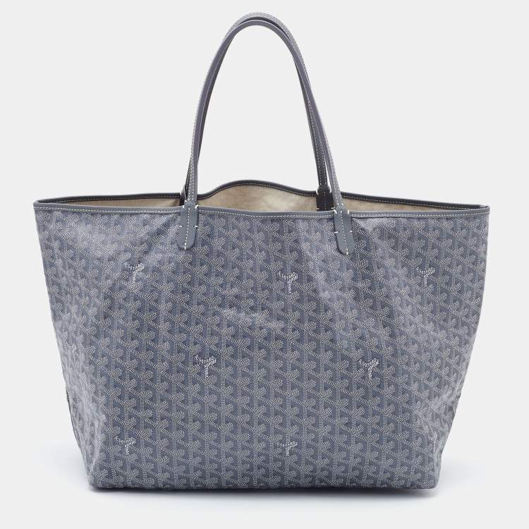 Goyard Saint Louis GM Women's Leather,Coated Canvas Tote Bag Gray