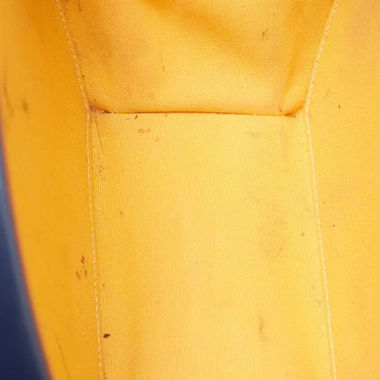 Pre Owned Goyard Navy Blue Goyardine Coated Canvas and Leather Alto Hatbox Trunk Bag