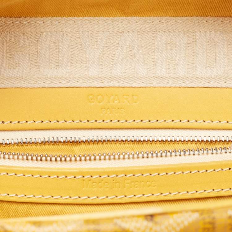 Pre Owned Goyard Yellow Goyardine Coated Canvas and Leather Boeing 30 Bag
