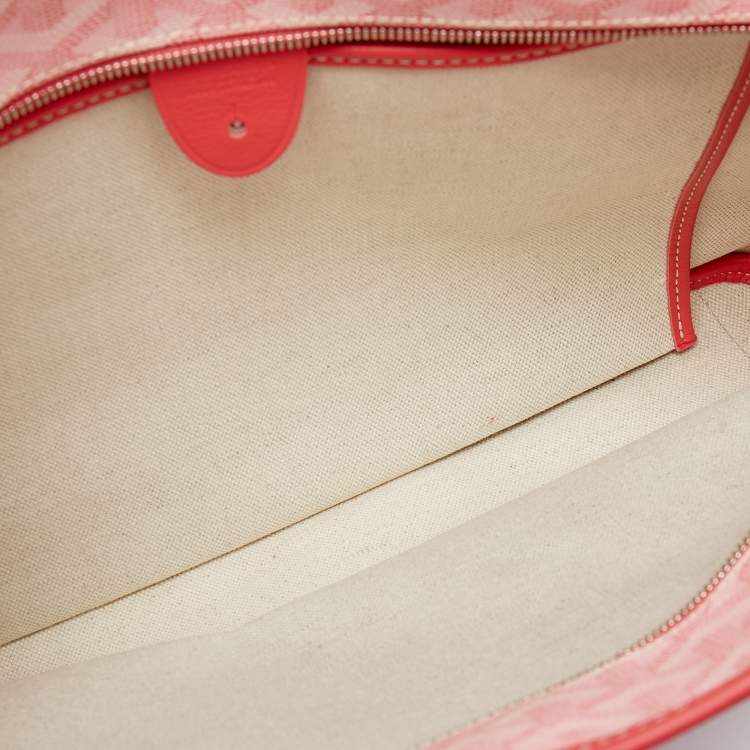 Pre Owned Goyard Pink Goyardine Coated Canvas and Leather Artois PM Tote