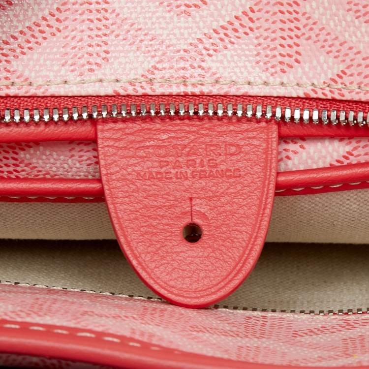 Pre Owned Goyard Pink Goyardine Coated Canvas and Leather Artois PM Tote