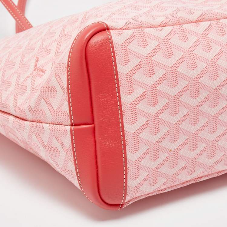 Pre Owned Goyard Pink Goyardine Coated Canvas and Leather Artois PM Tote