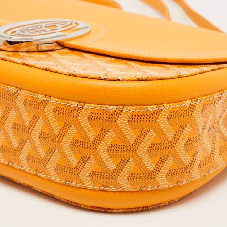 Pre Owned Goyard Yellow Goyardine Coated Canvas and Leather 233 PM Shoulder Bag