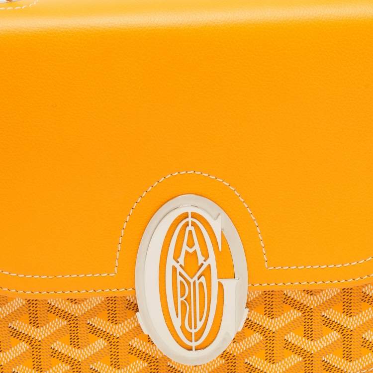 Pre Owned Goyard Yellow Goyardine Coated Canvas and Leather 233 PM Shoulder Bag